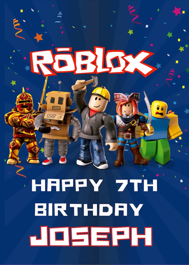 Digital Roblox Themed Birthday Invitation Or Poster Etsy Il N5ce 