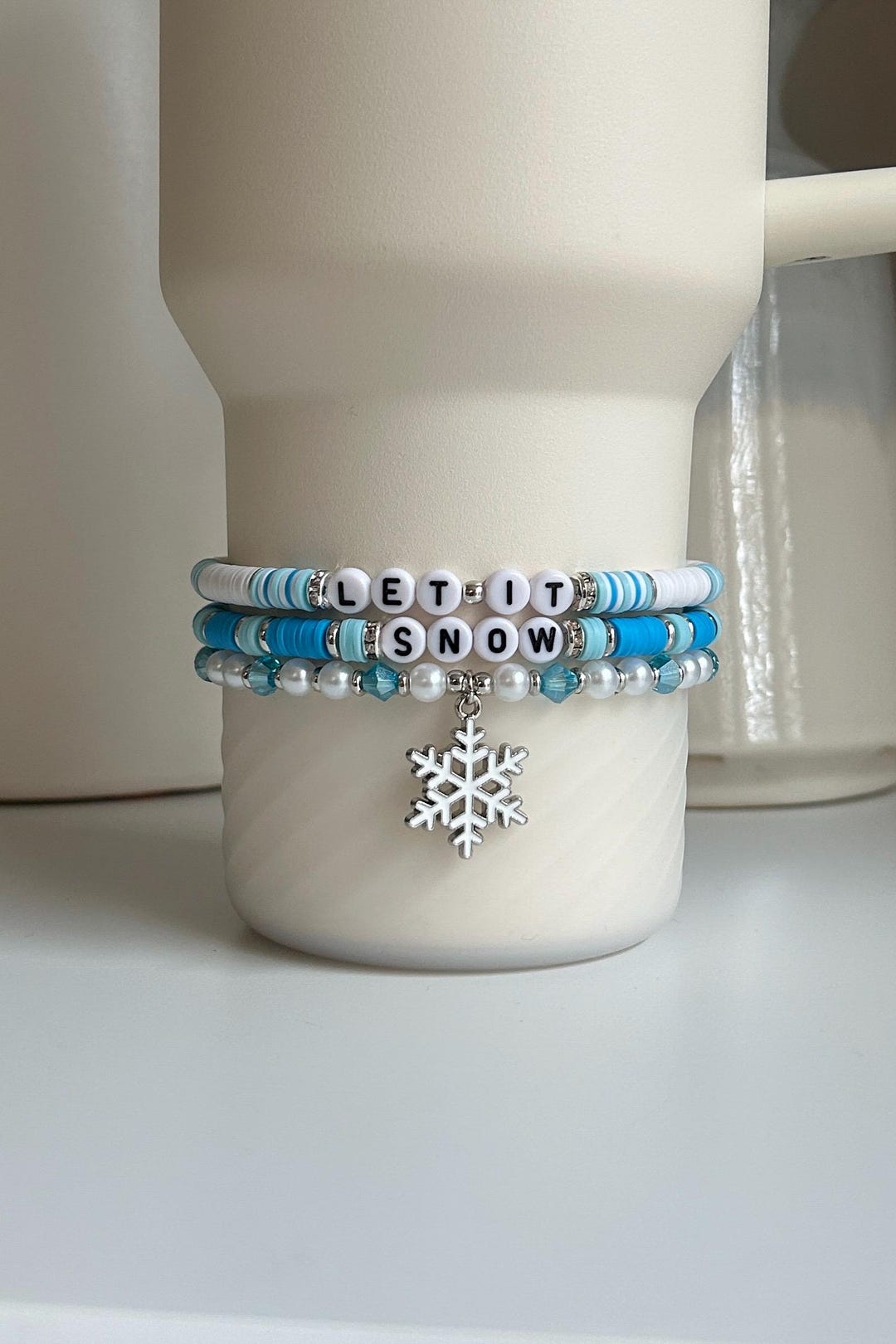 Snowflake Stanley Accessories | Boot Topper Bracelet Stack | Holiday ...