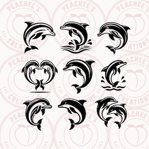 Dolphin SVG, Dolphins Svg, Dolphins Bundle SVG, Dolphin Clipart, Dolphin Cricut, Sea Life Svg, Dolphin Png, Jumping Dolphins, Cute Dolphin