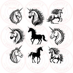 Unicorno SVG, Pacchetto SVG Unicorno, Clipart Unicorno, Design SVG Unicorno, Unicorno SVG, Unicorno Carino SVG, Testa di Unicorno SVG, Unicorno Ragazze SVG