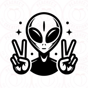 Alien SVG, Space SVG, Alien Clipart, Alien Vector, Cute Alien SVG