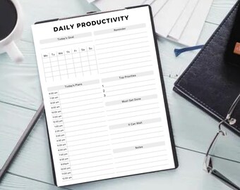 Daily Productivity Planner, Daily Planner Printable, Goal Planner, Project Planner, Life Organizer, To-Do List, Productivity Planner,Planner