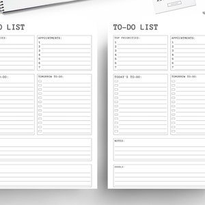 Lista mínima de tareas pendientes imprimible, plantilla de lista de tareas simples, planificador de productividad, PDF imprimible y rellenable, lista de tareas pendientes, descarga instantánea.