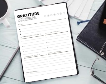 Digital Gratitude Journal, Daily Mindfulness Journal, GoodNotes Digital Planner, Wellness, Reflections, Daily Gratitude Journal, Printable.