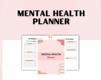 Mental Health Journal, Printable Mental Health Planner, Anxiety Mood Tracker, Digital Template, Bullet Journal, Mental Health Planner.