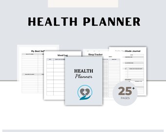Health Bundle Planner, Instant Download, Health Tracker, Printable Health Planner, Health Journal, Wellness Planner, Fitness Journal.