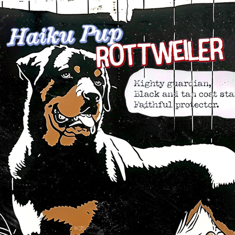 Block Rottweiler INSTANT DOWNLOAD: Printable Vintage Block Print-style Rottweiler ...