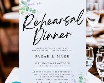 Rehearsal Dinner Template, Downloadable, Printable Rehearsal Dinner, Editable, Instant Download, DIY, Template