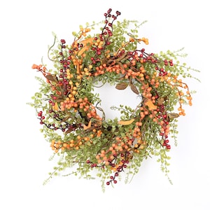 Vibrant Fall Berry Wreath | Autumn Harvest Door Decor | Seasonal Front Door Wreath | GIFT 18” Wreath