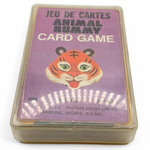 Vintage ANIMAL RUMMY 1960s Playing Card Game Full Set and Instructions - Retro Game Ephemera Scrapbook Whitman Western Publishing USA