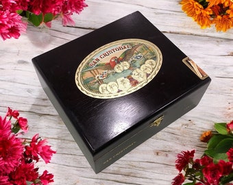San Cristobal Coloso Empty Wooden Cigar Box 8.5x7.75x3.5