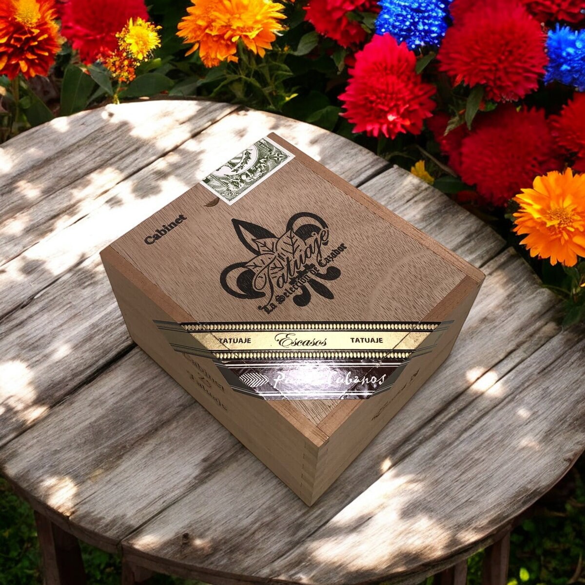 Tatuaje Cabinet Escasos N Empty Wooden Cigar Box 4.75x5.75x3.25
