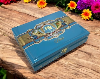 My Father Cigars Blue Toro Empty Wooden Cigar Box 9x7x2