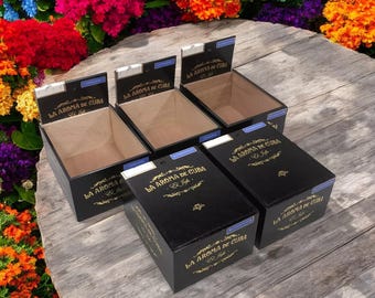Lot of 5 La Aroma Jefe Empty Wooden Cigar Boxes 6x7.5x4 #34