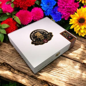 Guy Fieri Knuckle Sandwich Short Churchill Empty Wooden Cigar Box 8.5x7.5x1.75