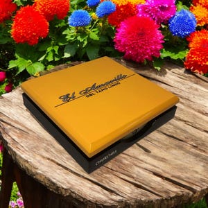 DBL Tamo Lindo El Amarillo Churchill Empty Wooden Cigar Box 8.5x8.25x2.25