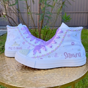 Custom Sneakers - Crystal Embellished Sneakers (Quinceañera, Sweet 16, Weddings, Birthdays & More!)