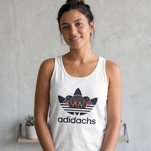 Adidachs Dachshund Logo Tank Top | Three Dachshunds Graphic Shirt