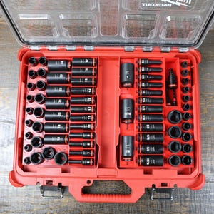 ミルウォーキー インパクトソケットオーガナイザー パックアウト ロープロファイル用 3/8インチドライブ スキップ防止