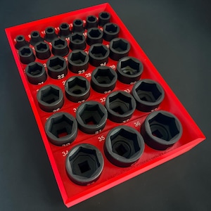 Milwaukee Packout Socket Organizer Insert for Milwaukee Shockwave 1/2" Metric Standard-Depth Impact Sockets, No-Skip 29-Size Set