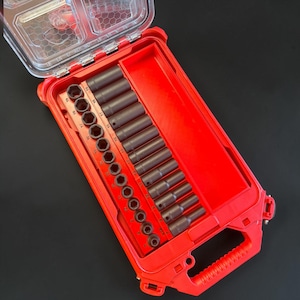 Milwaukee Packout Socket Organizer Insert for Harbor Freight Icon 70432 59756 3/8" Drive Deep & Shallow Impact Sockets, 26-Piece Set