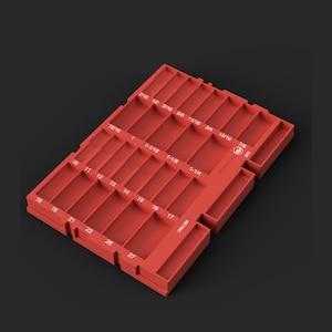 Bauer Modular Drawer 71125 Socket Organizer STL File for Harbor Freight Icon 59748/59746 1/2" Drive SAE & Metric Deep Impact Sockets, 27-Pc