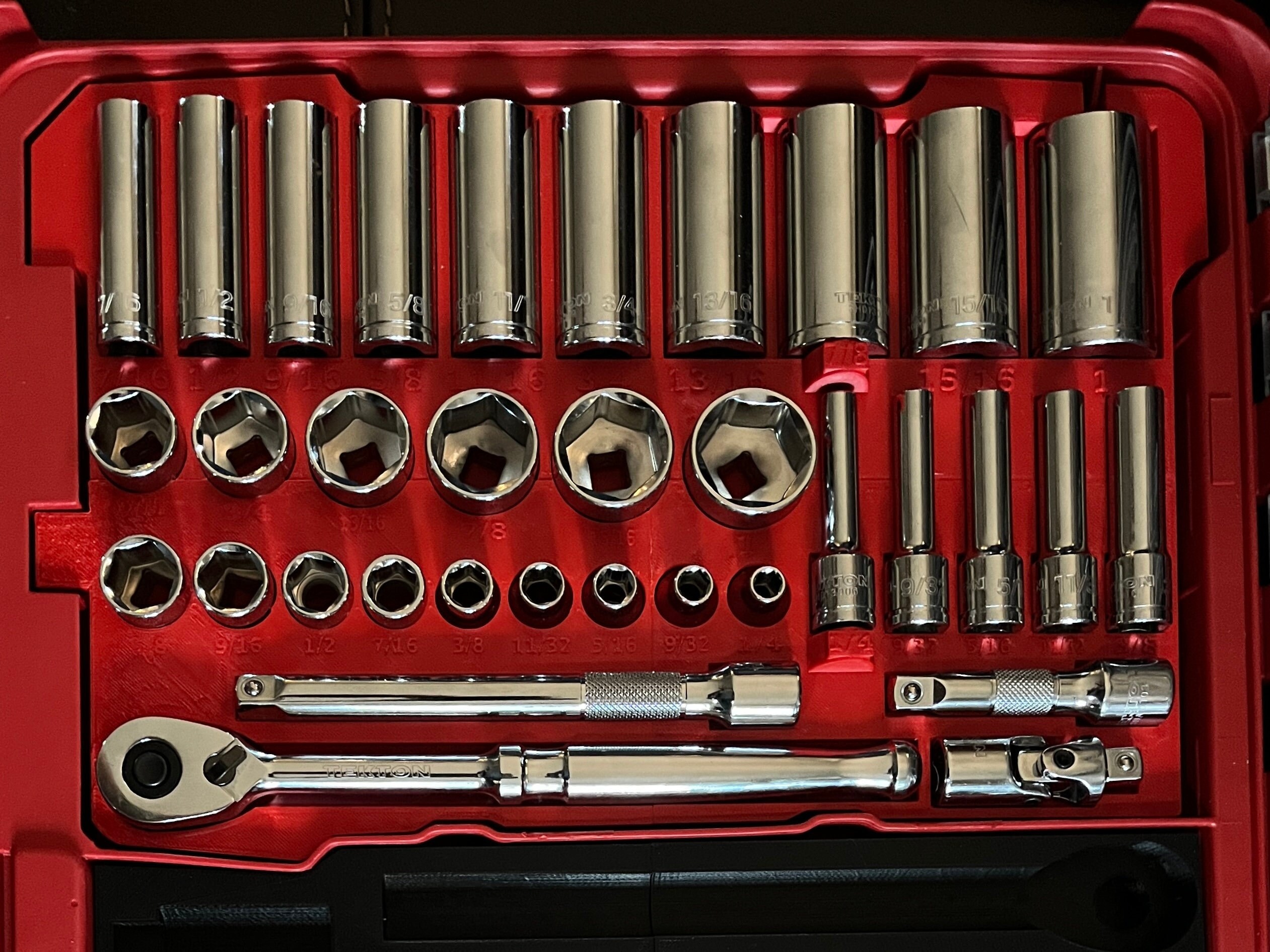 Custom STL File Milwaukee Packout Low profile Organizer for Tekton 3 8 SAE Deep and Shallow Socket Set W ratchet Swivel Extensions Etsy UK