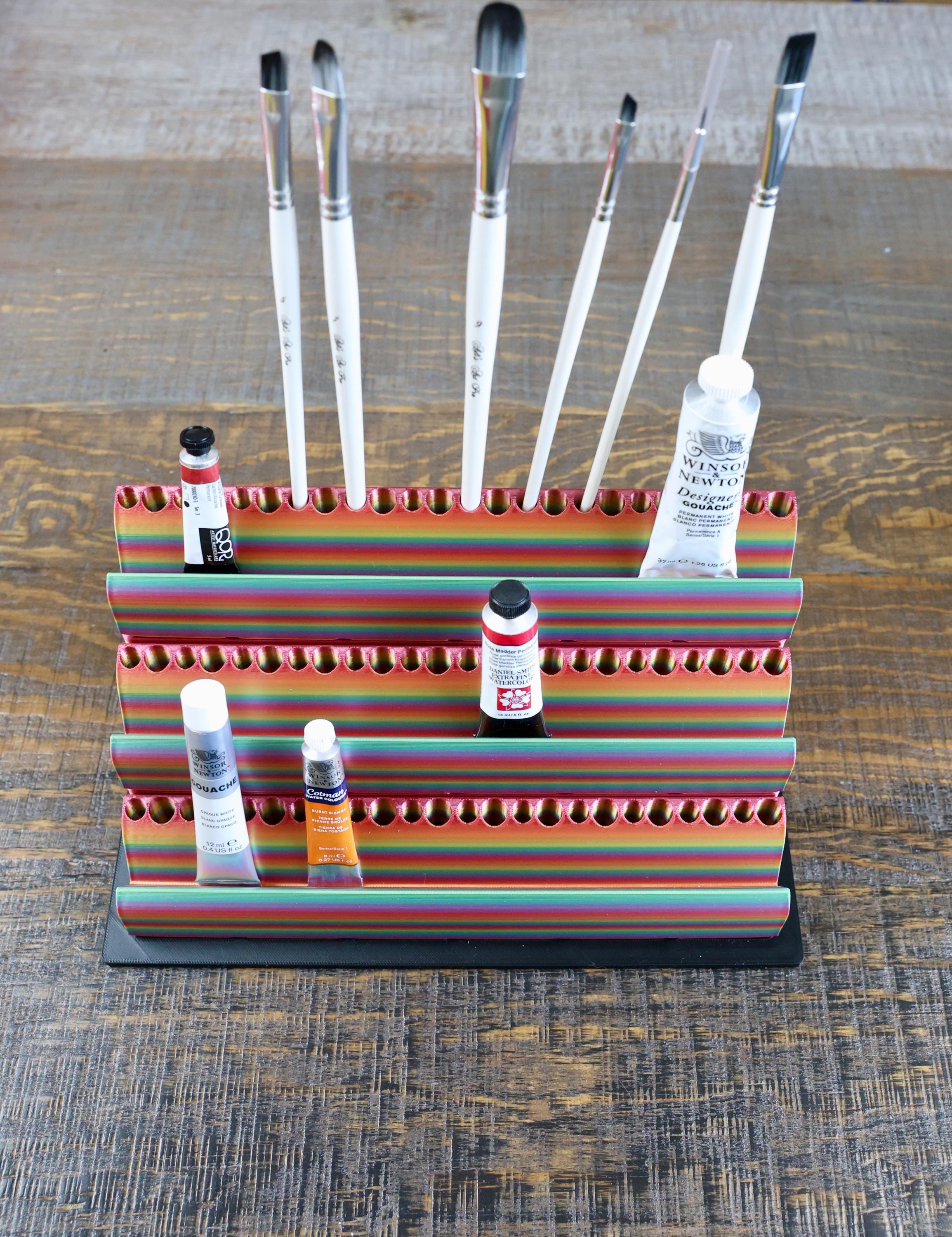 DIGITAL STL FILE – Gridfinity Watercolor Paint & Brush Organizer