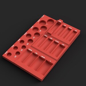 Arquivo STL do organizador de soquetes Milwaukee Packout para o conjunto de 24 peças de soquetes de impacto profundos e rasos de 3/8" da Harbor Freight Icon (modelos 59750 e 59739).