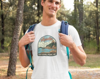 Acadia National Park T-Shirt – Maine Graphic Tee, Hiking Apparel