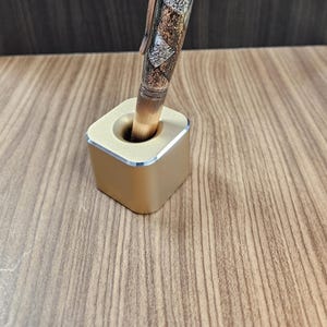 Satin Copper Aluminum Pen Stand: Modern Desk Organizer