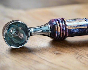 Cinnamon Stick Coffee Scoop: Multi-Colored Resin Handle, Chrome 2-Tablespoon