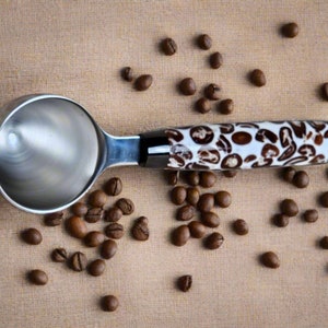 Coffee Beans Coffee Scoop with 2 Tablespoon Stainless Steel Scoop