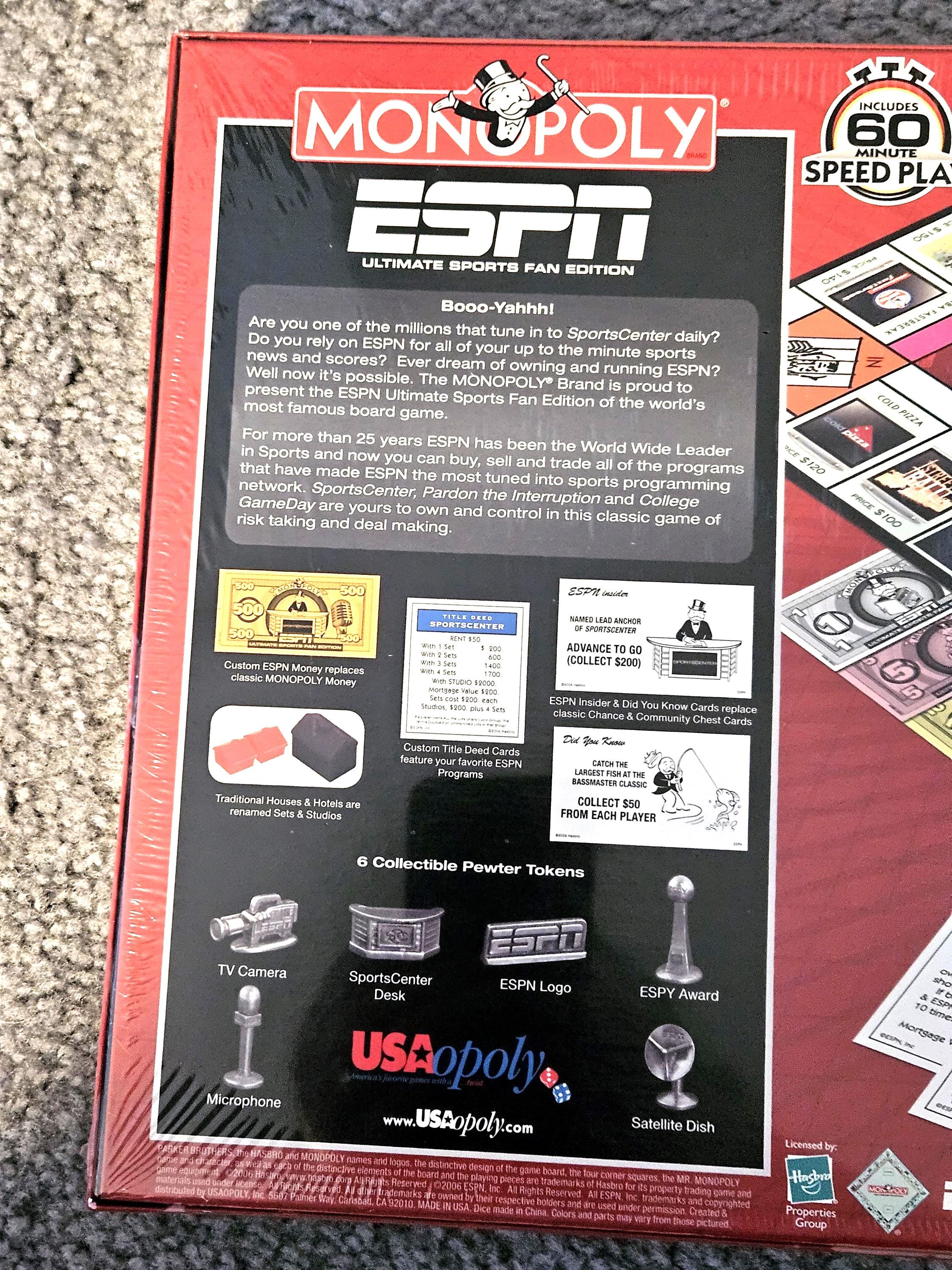 ESPN Monopoly Ultimate Sports Fan Edition: Usaopoly Board Game