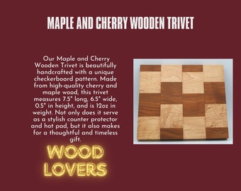 Maple and Cherry Wooden Trivet