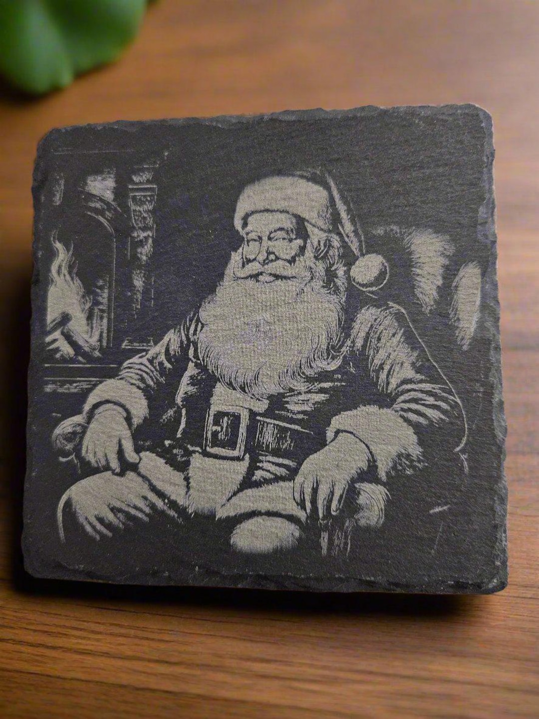 Christmas Slate Coasters Set of 4 | Laser Engraved | Rustic Stone ...