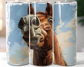 20oz. Funny Horse Tumbler Wrap Design, Horse Tumbler Sublimation Wrap, Western Rodeo Tumbler Design