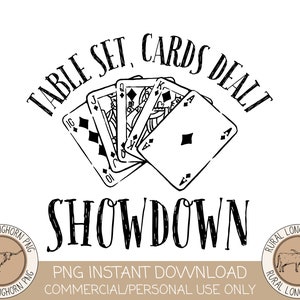 Western Poker Cards Showdown, Western Poker PNG, Conception de Poker Png, Conception numérique de poker Western, Conception par sublimation