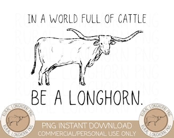 Longhorn Png, Longhorn Cow Png, Farm Animals, Digital Download, Sublimation Designs Downloads Png, Cattle PNG, Digital Downloads