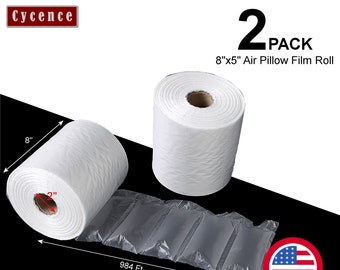 2 ROLLS - Cycence Air Pillow Film - 8" x 5" x 984 Ft/Roll - Air Pillow Space Filler Packaging for Shipping