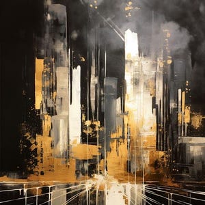 Hand-Painted Textured Abstract Oil Painting on Canvas - Living Room Wall Decor