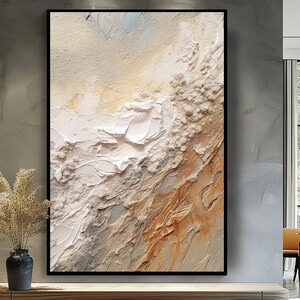 Textured Beach Painting: Abstract Seascape, Hand Painted Acrylic Oil
