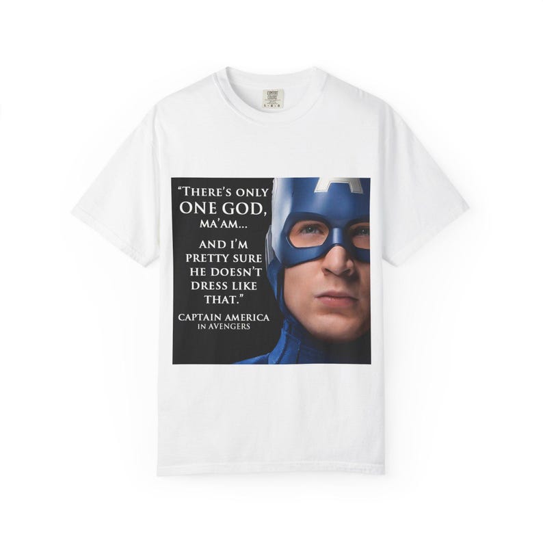 Captain America Quote T-Shirt | Movie Quote Tee, Superhero Face Design image 2