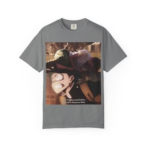 Steve Rogers X Deku Scene Graphic T-shirt | Manga Panel Design, Dramatic Close-Up
