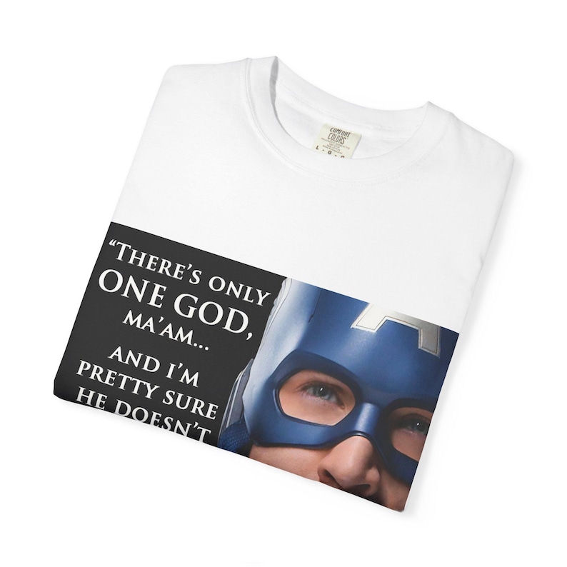 Captain America Quote T-Shirt | Movie Quote Tee, Superhero Face Design image 4
