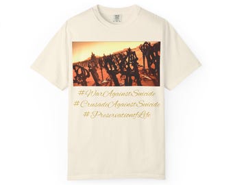 Camiseta estampada con foto de WarAgainstSuicide / Camiseta con hashtag de prevención del suicidio
