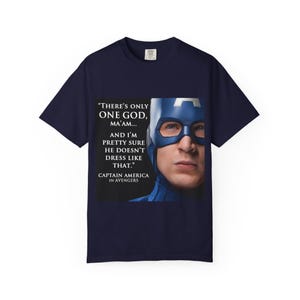 Captain America Quote T-Shirt | Movie Quote Tee, Superhero Face Design image 1