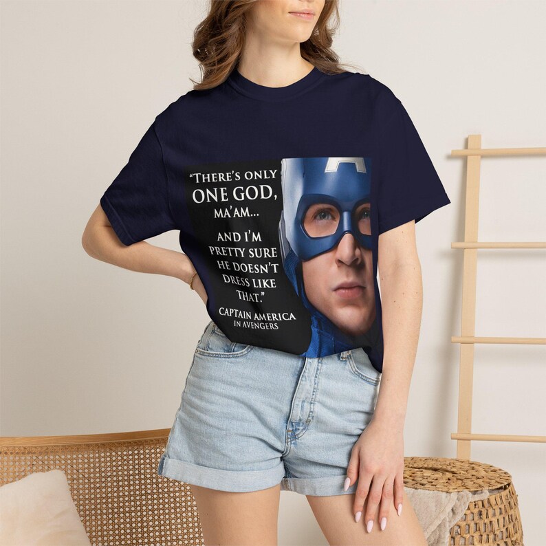 Captain America Quote T-Shirt | Movie Quote Tee, Superhero Face Design image 5