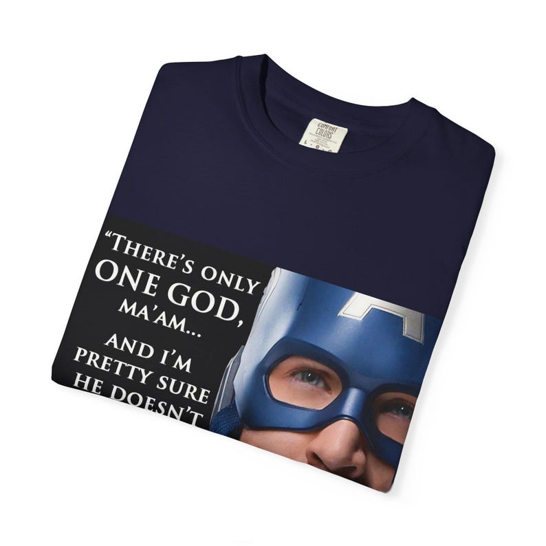 Captain America Quote T-Shirt | Movie Quote Tee, Superhero Face Design image 3