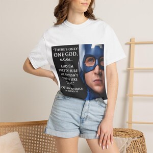 Captain America Quote T-Shirt | Movie Quote Tee, Superhero Face Design image 6